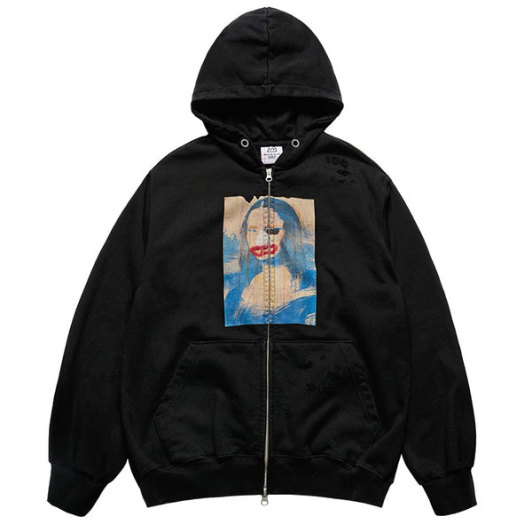 Jean-Michel Basquiat x ADLV Boone Hoodie Zip Up Black