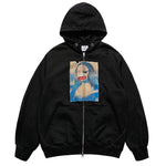 Load image into Gallery viewer, Jean-Michel Basquiat x ADLV Boone Hoodie Zip Up Black
