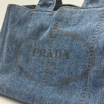 Load image into Gallery viewer, Prada Canapa Denim Tote Bag (Pre-owned) VWXYHB3

