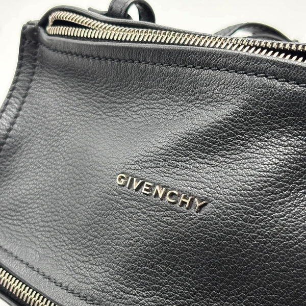 Givenchy Pandora Bag in Black Goat Skin Leather & Silver Hardware (Pre-owned) 34YMCB8
