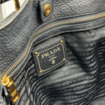 Load image into Gallery viewer, Prada Black Vitello Daino Leather Shopping Tote Bag (Pre-owned) WDJT42T
