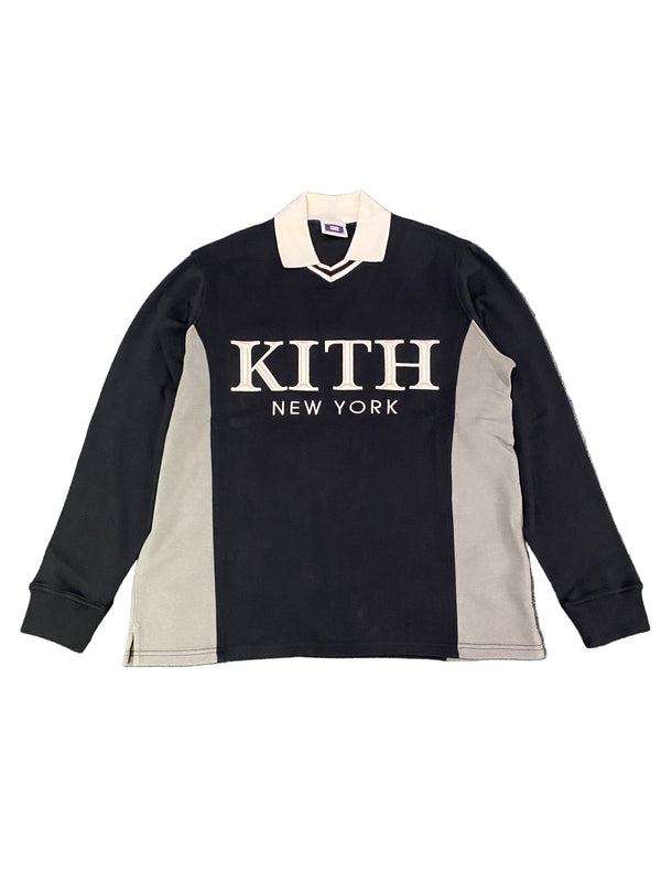 Kith Pique Long Sleeve Tap In Polo Black