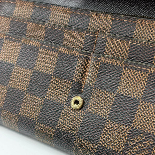 Louis Vuitton Sarah Wallet Damier Ebene Brown Monogram Canvas (Pre-owned)