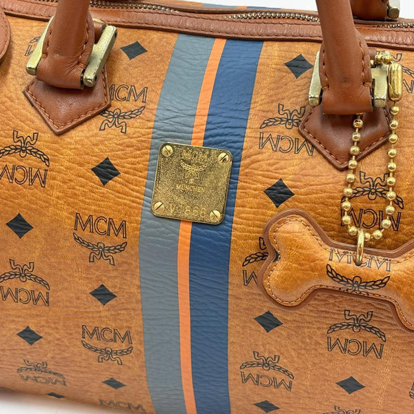 MCM Visetos Dog Bone Boston Bag (Pre-owned)