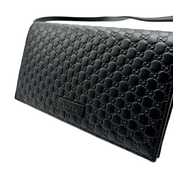 Gucci Black Micro Guccissima Leather Flap Crossbody Bag (Like new) 8JQCVMX