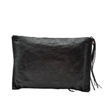Load image into Gallery viewer, Balenciaga Grained Chevre Leather Metallic Edge Flat Clutch Bag (Like new) KKMJWBR
