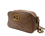 Load image into Gallery viewer, Gucci GG Marmont Small Camera Bag Beige Matelasse Leather (Pre-owned)
