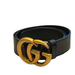 Load image into Gallery viewer, Gucci GG Marmont Belt Black Leather Gold-tone Hardware (Like new) YM6WVRH
