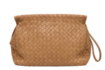 Load image into Gallery viewer, Bottega Veneta Beige Intrecciato Woven Leather Pouch Clutch Bag (Pre-owned)
