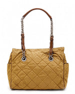 Load image into Gallery viewer, Prada Quilted Beige Nylon Silver Chain Shoulder Bag (Like new) DQR6XQV

