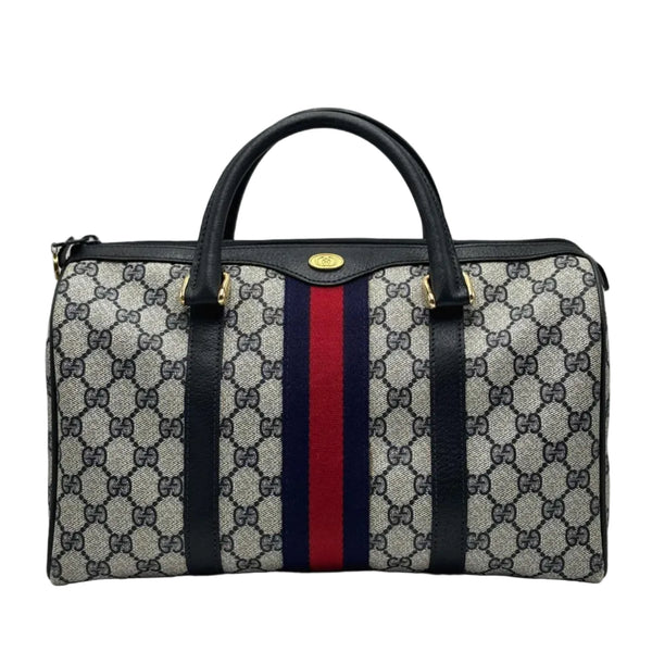 Gucci Monogram Vintage Web Boston Navy (Pre-owned) JDTWJ44