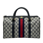 Load image into Gallery viewer, Gucci Monogram Vintage Web Boston Navy (Pre-owned) JDTWJ44
