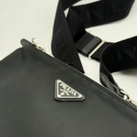 Load image into Gallery viewer, Prada Re-Nylon &amp; Saffiano Leather Pouch Black (Like new) T7XHY8T
