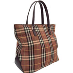 Load image into Gallery viewer, Burberry Blue Label Nova Check Mini Tote Bag with Brown Leather Trim (Like new)
