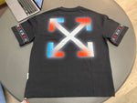 Load image into Gallery viewer, Off-White Red White Blue Arrow Short Sleeve T-shirt Black
