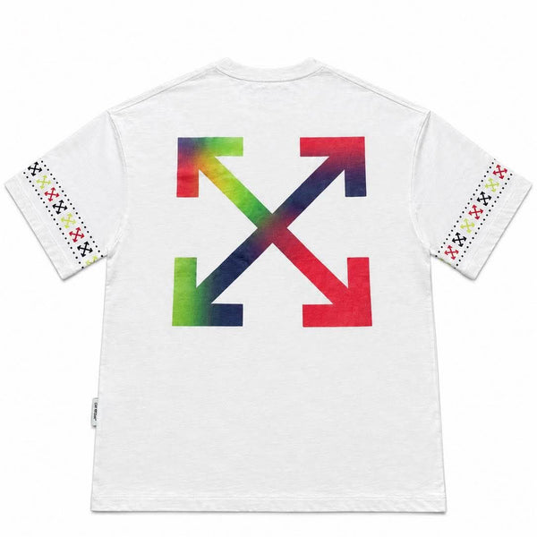 Off-White Red Purple Green Arrow Short Sleeve T-shirt White