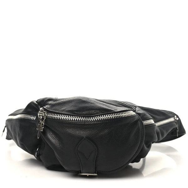 Chrome Hearts Grained Calfskin Snat Pack Gunslinger Waist Bag Black (Like New)
