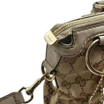 Load image into Gallery viewer, Gucci Brown GG Canvas Sukey Satchel White Beige Leather Cloth Pony-style calfskin Cloth (Pre-owned) 7K8RHJV
