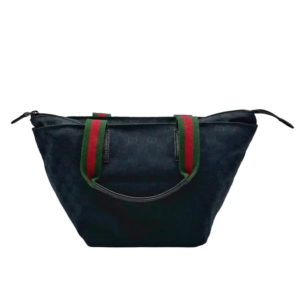 Gucci GG Canvas Sherry Line Tote Bag Handbag black (Pre-owned) 4DV889J