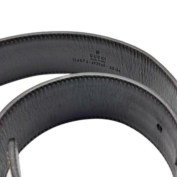 Gucci Khaki Fabric GG Plate Buckle Men's Belt (Pre-owned)