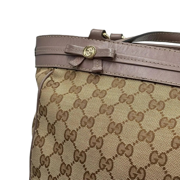 Gucci Beige/Purple GG Canvas Mayfair Tote Bag (Pre-owned) GYTJX8K