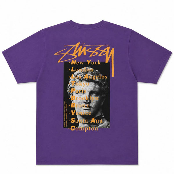 Stussy Statue Pig. Dyed Tee Purple