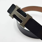 Load image into Gallery viewer, Hermes Leather Belt With Silver-Toned Buckle (Pre-owned)
