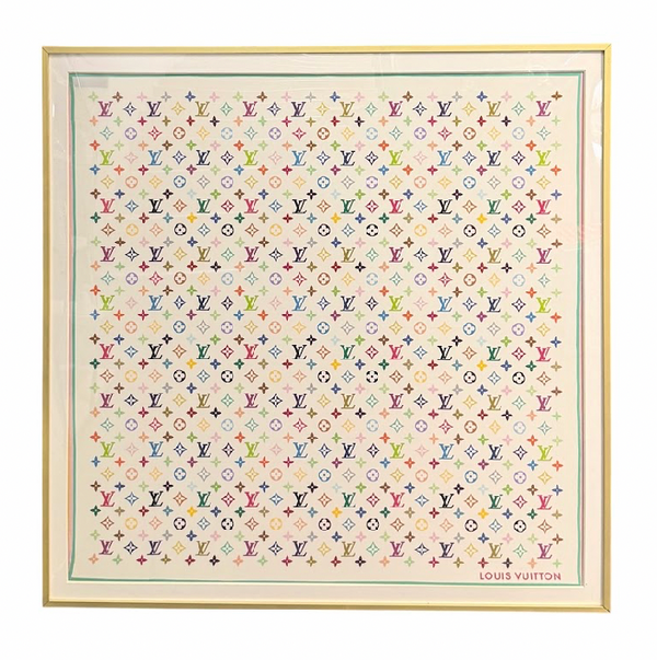Louis Vuitton x Takashi Murakami Monogram Multicolor Square 90 White (Framed)
