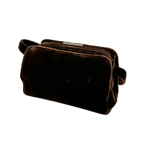 Prada Brown Velvet Top Handle Bag (Like new)
