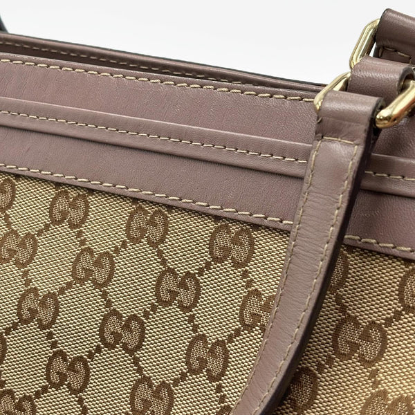 Gucci Beige/Purple GG Canvas Mayfair Tote Bag (Pre-owned) GYTJX8K