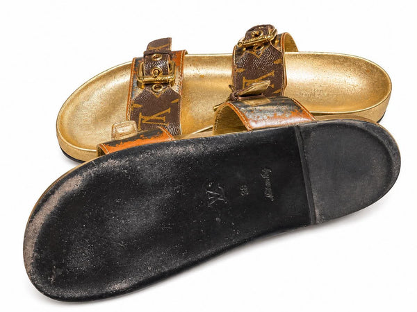 Louis Vuitton Bom Dia Leather Sandals (Pre-owned)