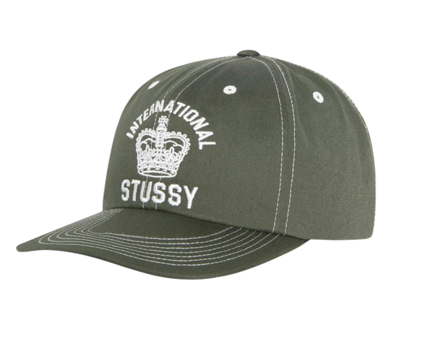 Stussy MD INT. Crown Strapback Cap Dark Olive