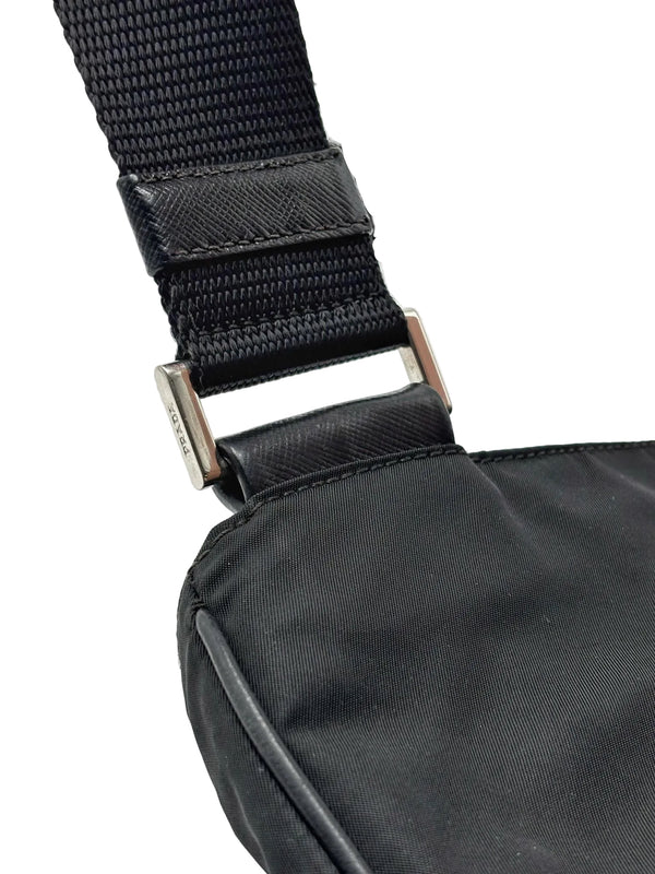 Prada Tessuto Nylon Sport Black Messenger Crossbody Bag (Pre-owned)