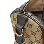 Load image into Gallery viewer, Gucci Beige/Ebony GG Canvas Vintage Web Medium Boston Bag W/ Shoulder Strap (Like new) KMH9DJ8
