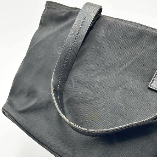 Prada Nylon Tessuto Black Mini Tote Shoulder Bag (Pre-owned)