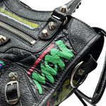 Load image into Gallery viewer, Balenciaga Agneau Arena Graffiti All Over Classic Hardware Mini City Black Multicolor (Like new) G4C7XRT
