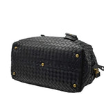 Load image into Gallery viewer, Bottega Veneta Black Intrecciato Woven Nappa Leather Montaigne Satchel Bag (Pre-owned) HCQ79BT
