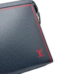 Load image into Gallery viewer, Louis Vuitton Taiga Pochette Voyage Pouch Red Multiple Colors Navy Blue Leather (Like new) CVMG4B2
