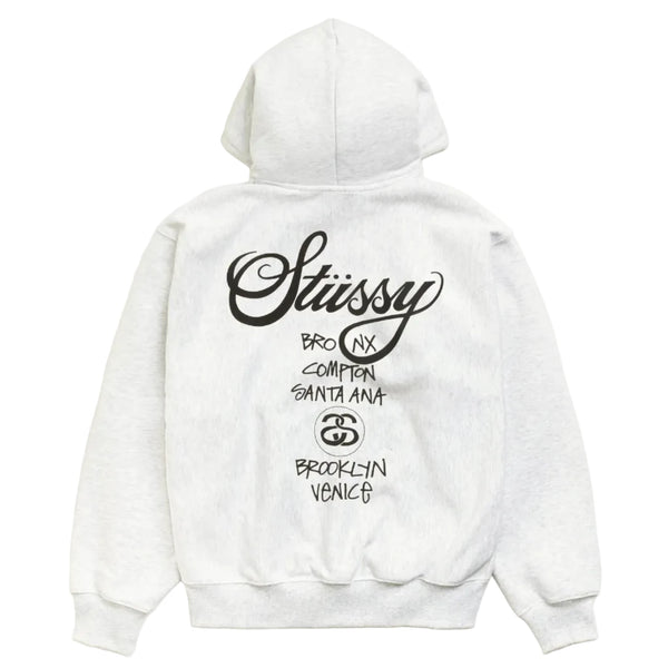 Stussy World Tour Hoodie Ash Heather