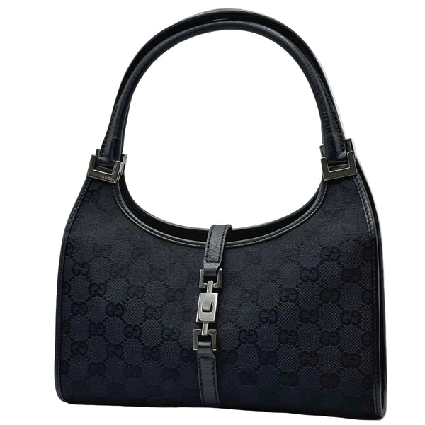 Gucci Monogram Bardot Shoulder Bag Black (Pre-owned) 7WYYM3H
