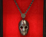Load image into Gallery viewer, Eminem - Hockey Mask Pendant &amp; Chain (Gun Metal) 24 inch Chain
