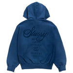 Load image into Gallery viewer, Stussy World Tour Zip Hoodie Sun Faded Navy
