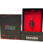 Load image into Gallery viewer, Eminem - Hockey Mask Diamond Pendant &amp; Chain (Gun Metal) 20 inch Chain
