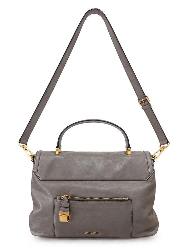 Miu Miu Women's Leather Grey Handbag Shoulder Bag (Pre-owned) V73Q7G4