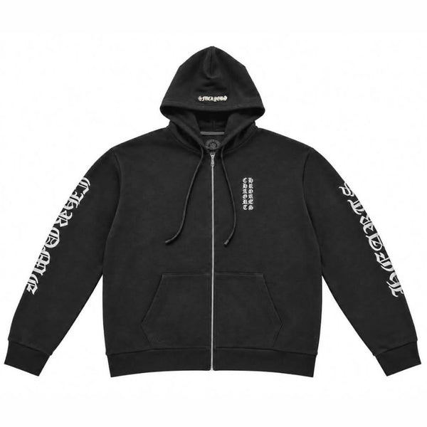 Chrome Hearts Plus Cross Allover Print With Horseshoe Logo Zip Hoodie