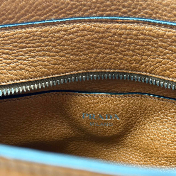 Prada Brown Vitello Phenix Convertible Tote Bag (Pre-owned)