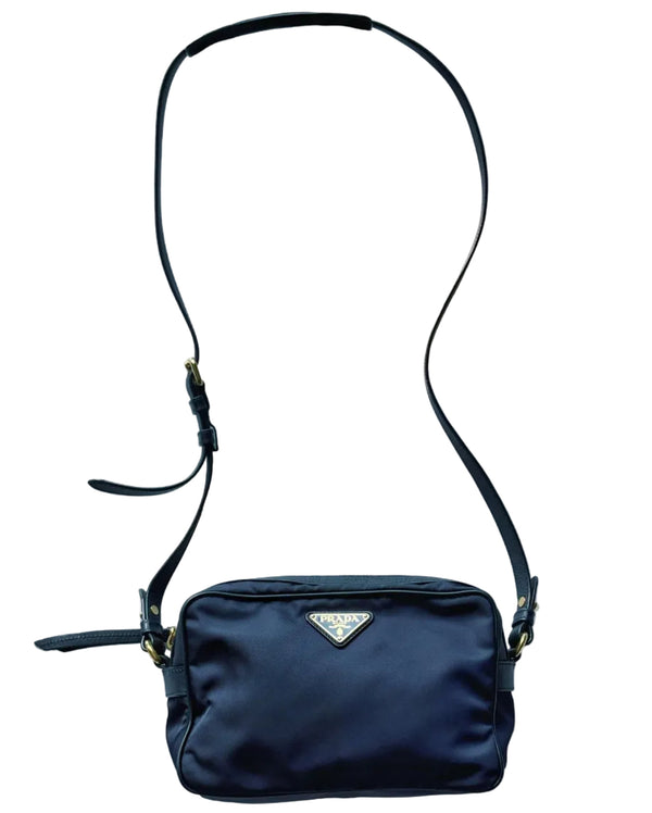 Prada Nylon Mini Camera Crossbody Bag Blue (Pre-owned) BTCQCJK