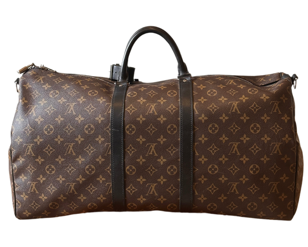 Louis Vuitton Keepall Bandoulière 55 Monogram Brown/Black "Like New”
