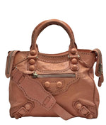 Load image into Gallery viewer, Balenciaga Grenadine Lambskin Leather Peach Giant Brogues Bag (Pre-owned) KVCKMH6
