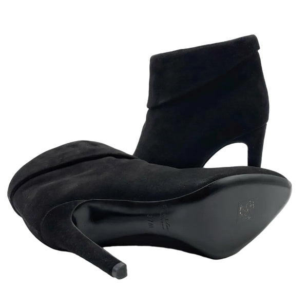 Ralph Lauren Black Suede Heeled Boots (Pre-owned)